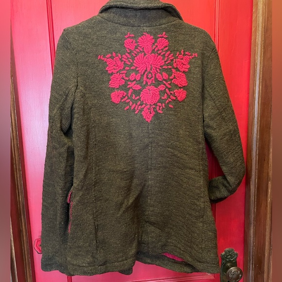 Free people wool double breasted sweater with embroidery (rare) - Picture 7 of 8